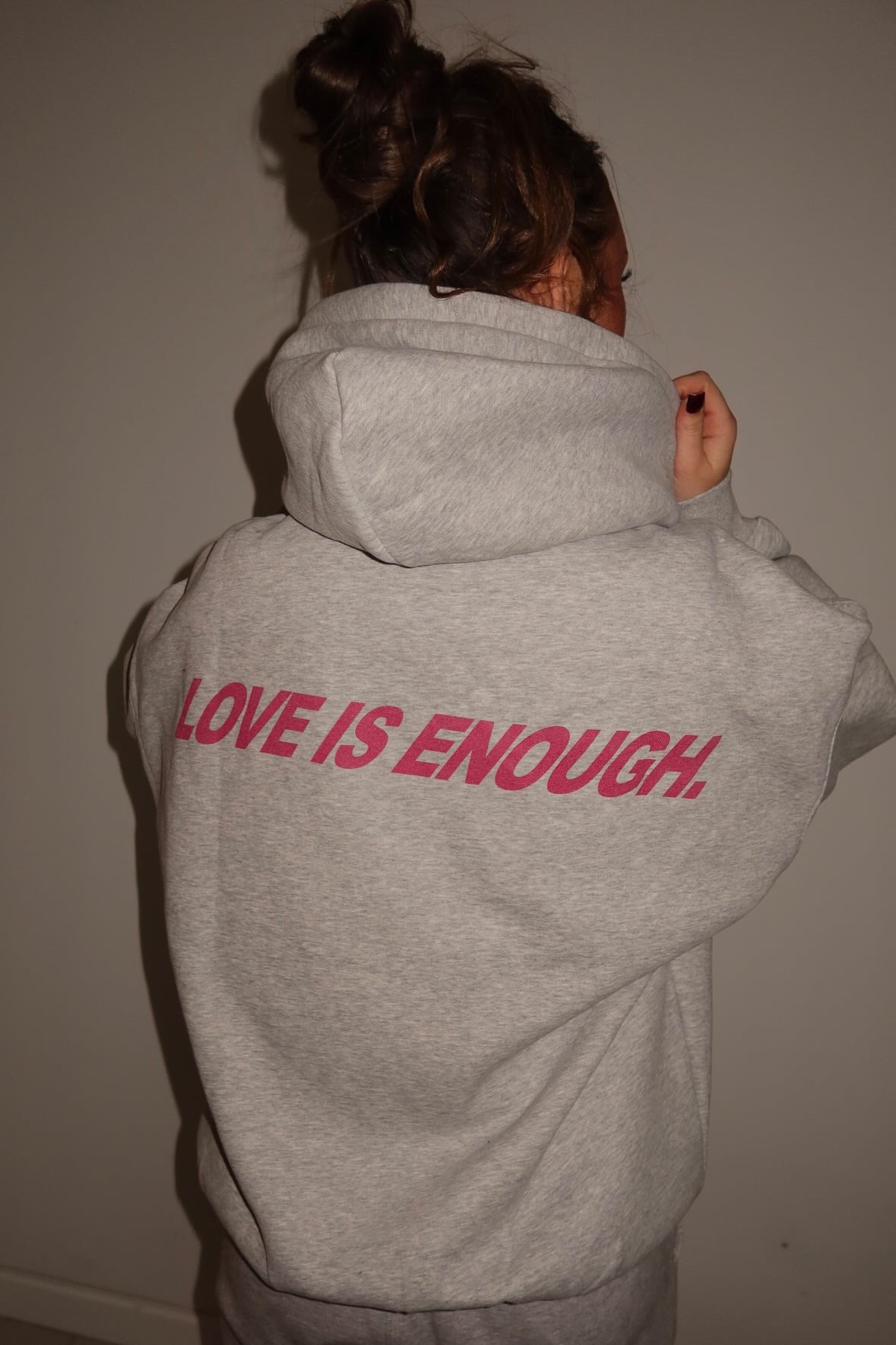 Hoodie LOVE AND LUV x SARA - Snow Gray