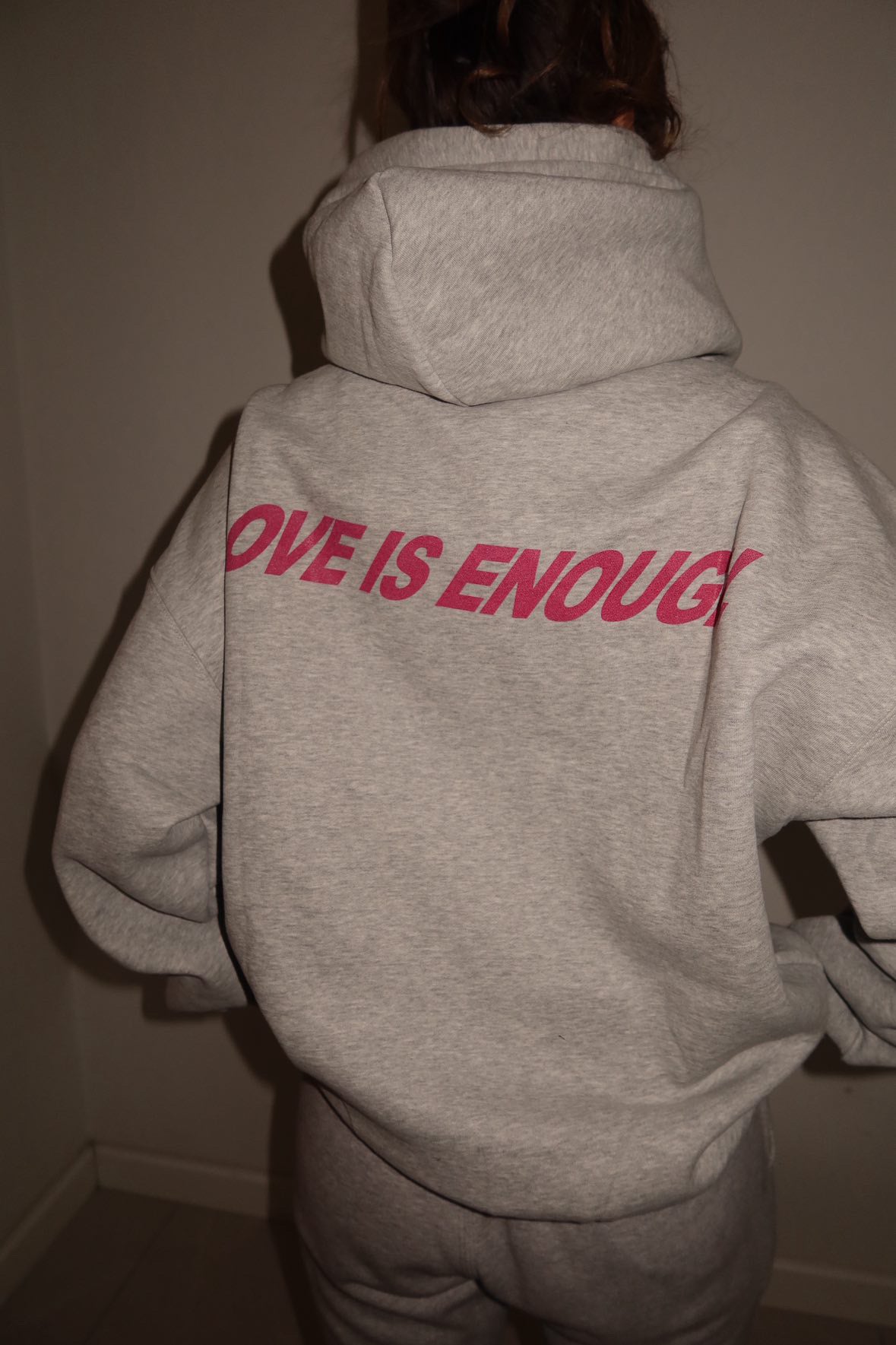 Hoodie LOVE AND LUV x SARA - Snow Gray