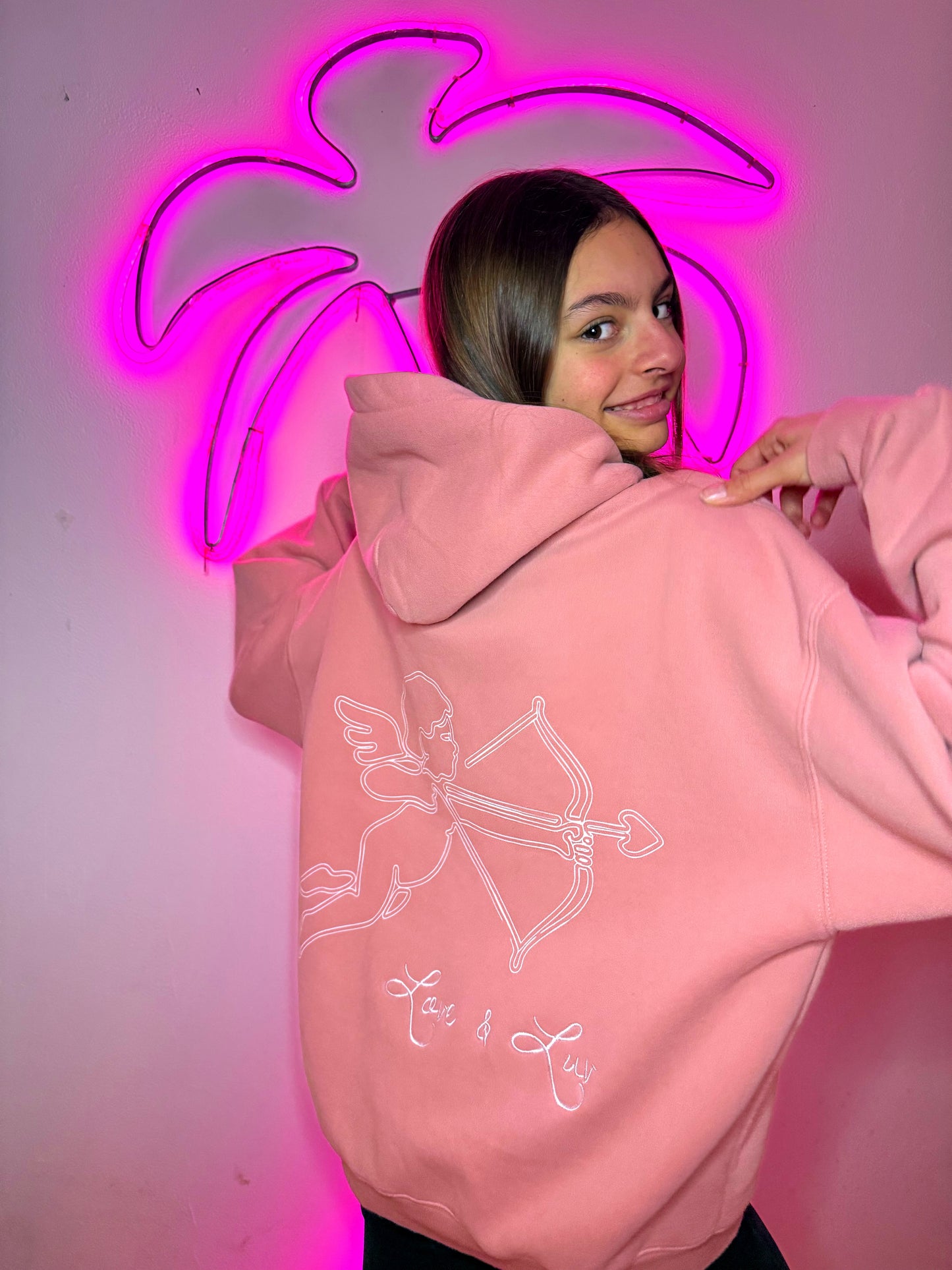 Cupidon Love & Luv Hoodie - Dark Pink