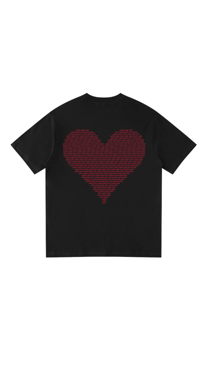 The Heart  T-shirt - BLACK